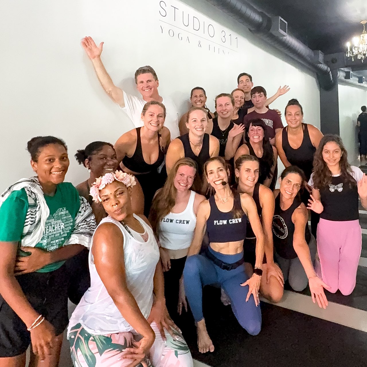 A group shot of the Inside Flow Master Class group after class at Studio 311 Yoga in Daytona Beach.